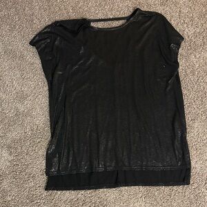 Skinnygirl Shimmering Black Short Sleeve Top